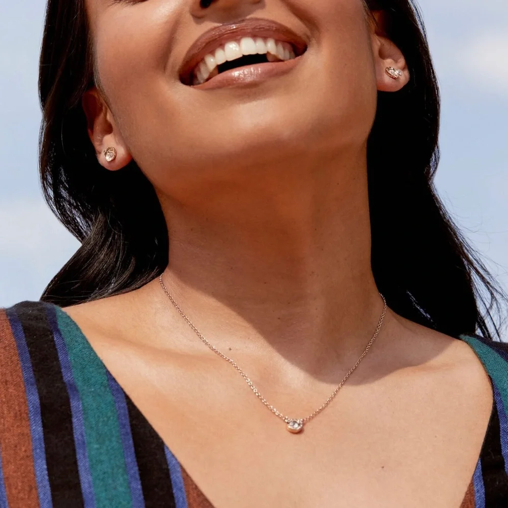 🆕Coach Earring and Necklace Set in Rose Gold Plated Brass - Picture 4 of 8